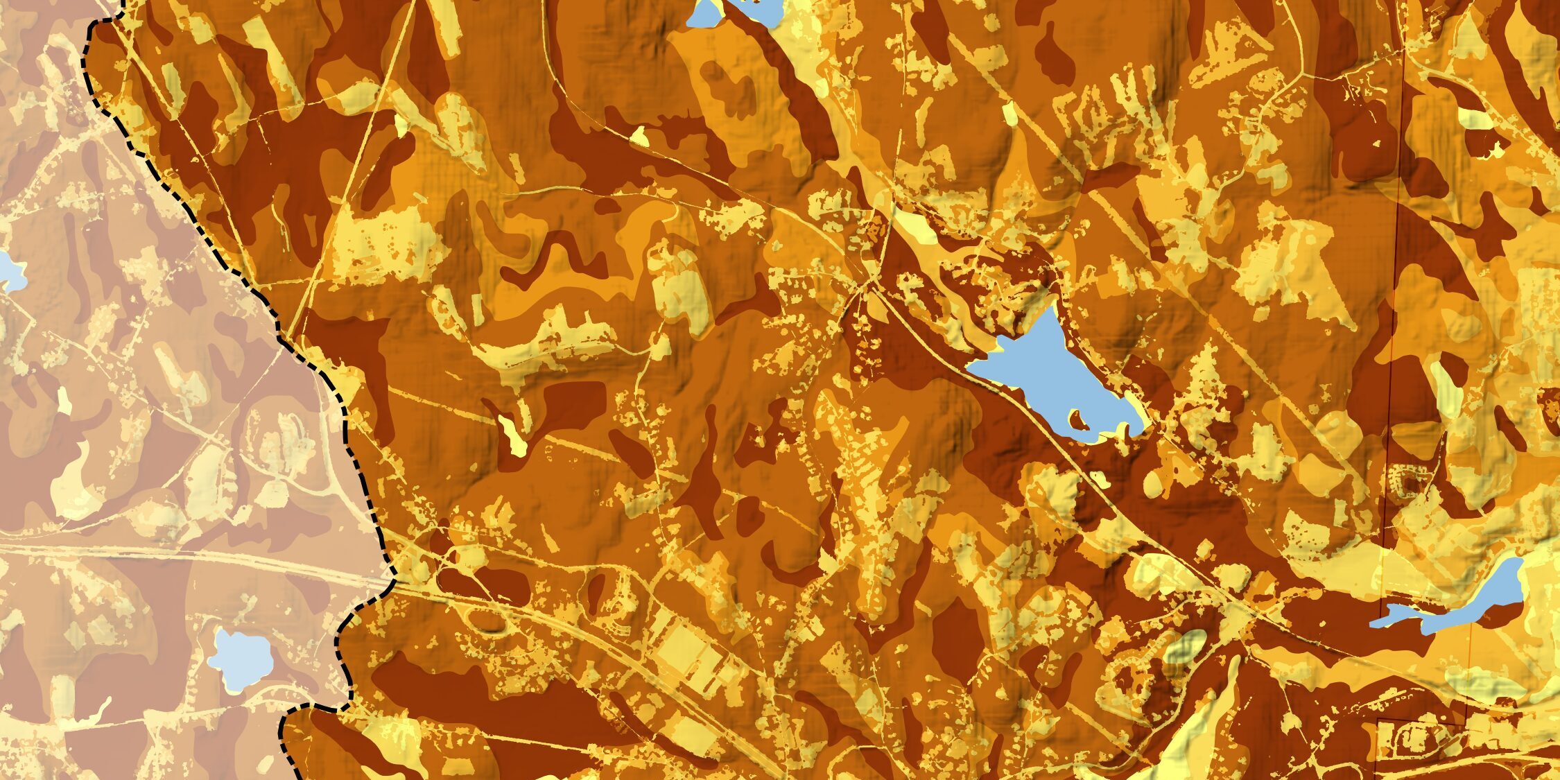 An abstract closeup of a Soil Organic Carbon Map