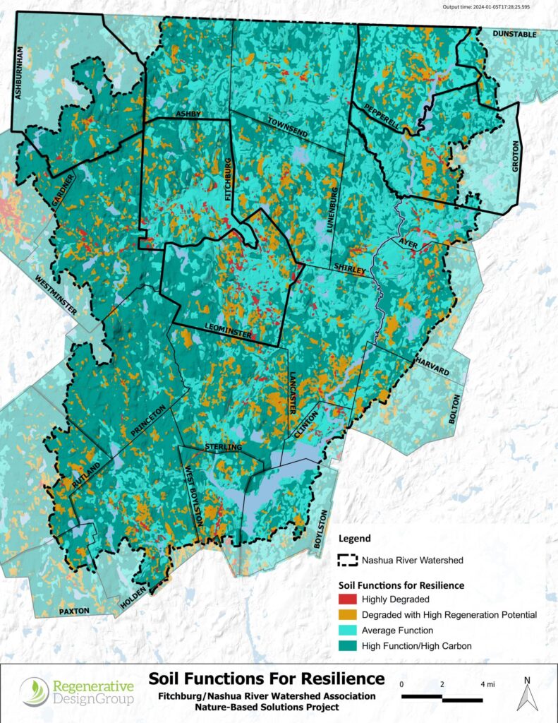 Map showing Fitchburg-Nashua Soil functions